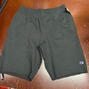 Champion Mens Black Slash Pockets Elastic Waist Activewear Shorts Size Large